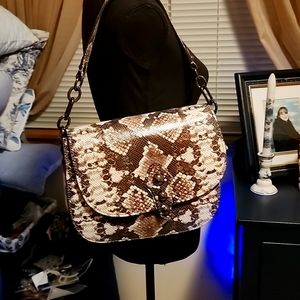 Vince Camuto embossed leather & suede handbag. NWT, never used, nor carried.